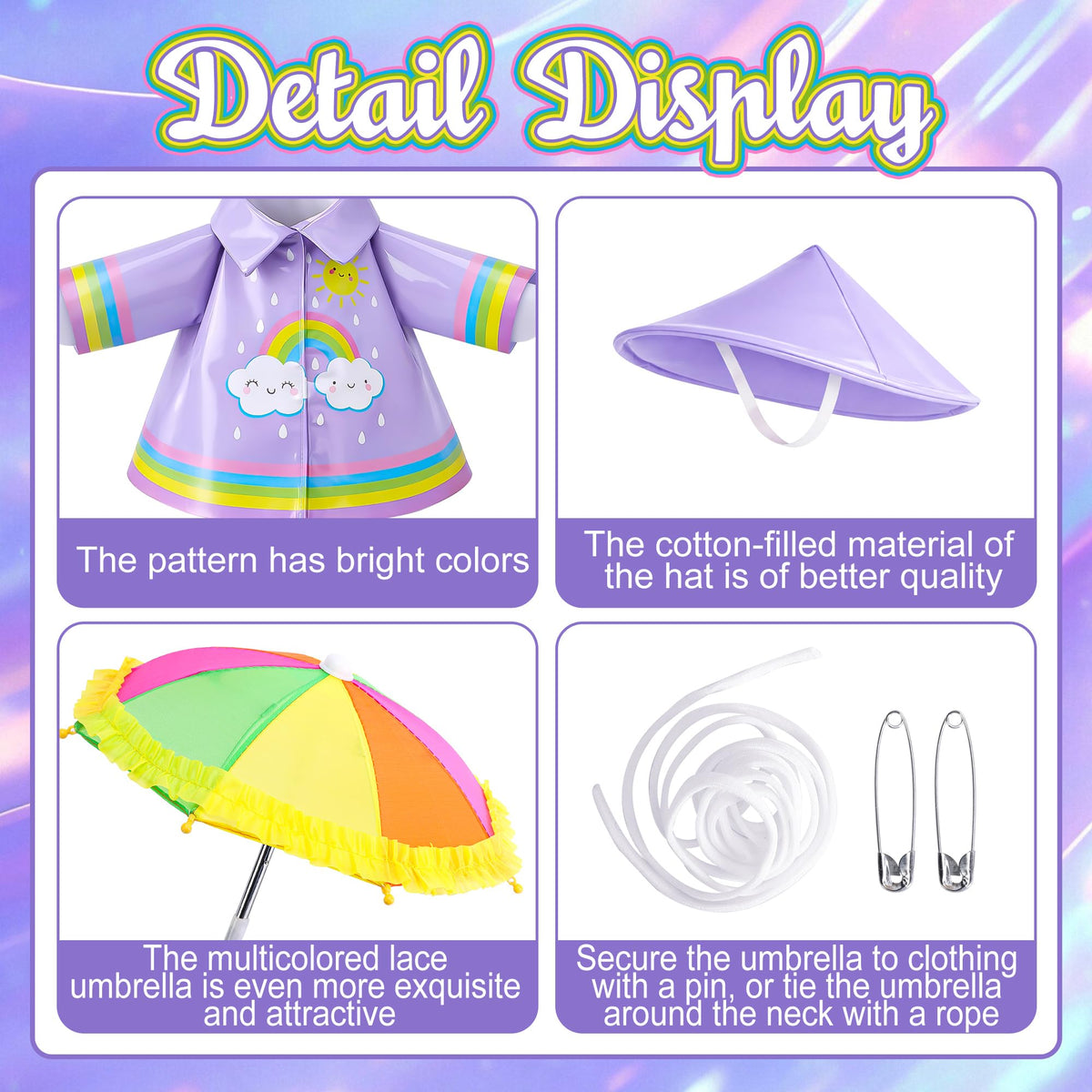 DECOHS purple hat secures with elastic for a cheerful porch display