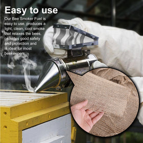 DECOHS long-burn beekeeping-fuel maintains smoke during hive inspections.
