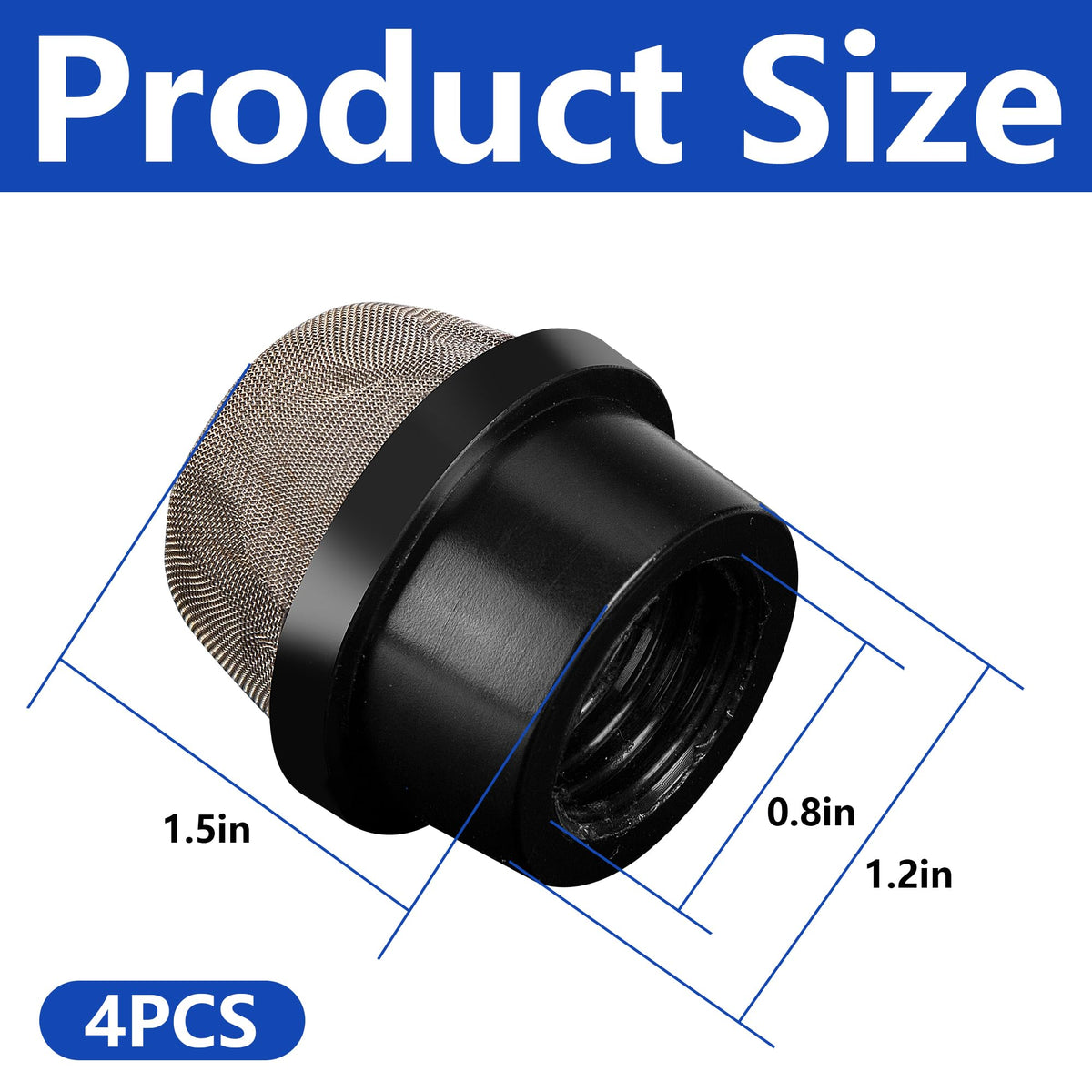 DECOHS stainless steel screen cap provides a durable seal for pool filtration