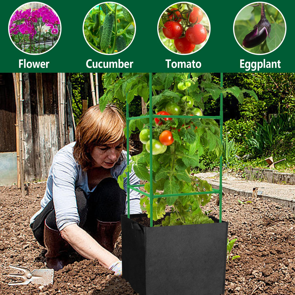 DECOHS steel-core frame with plastic coating for durable garden support.