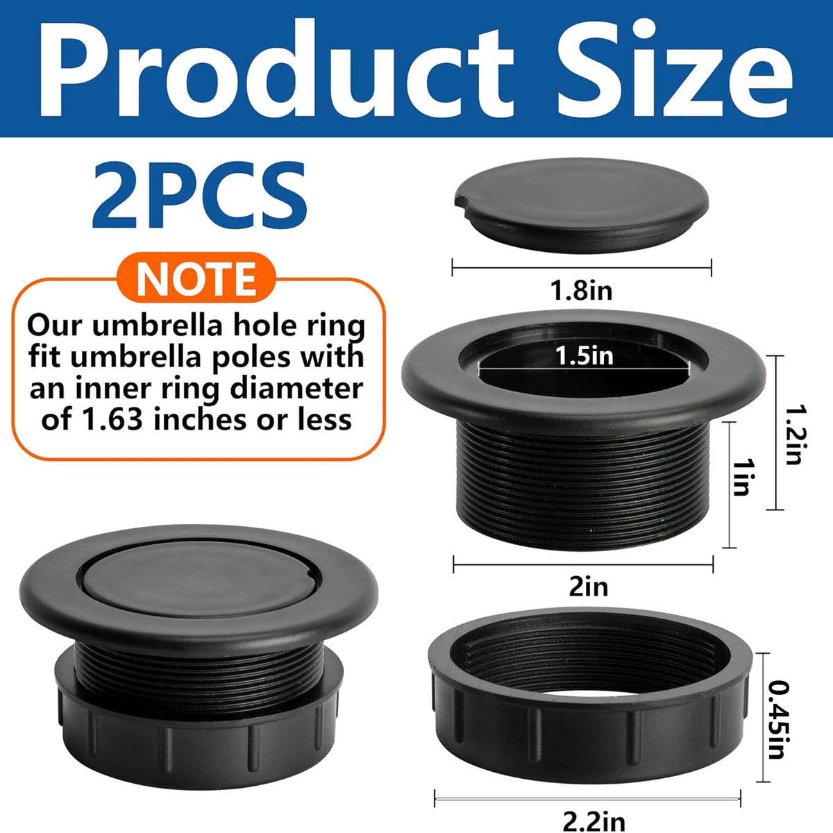 DECOHS table hole cap cover protects the desktop when the umbrella is removed.