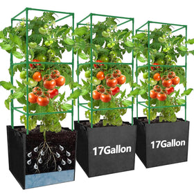 DECOHS tomato cage 47x16x16 square supports vertical growing for tomatoes.