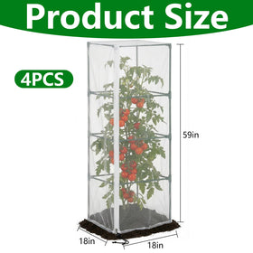 DECOHS tomato cage netting with zipper opening for easy watering and fruit picking.