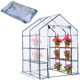 DECOHS walk-in greenhouse cover with zipper door for easy access and ventilation.