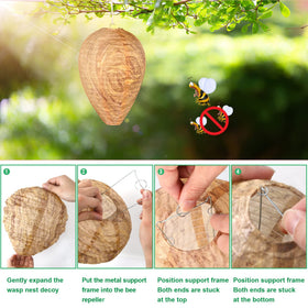 DECYOOL large 8.5 by 11 inch hanging nest supplies visible deterrence in yards.