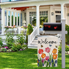 Decorhua double-sided flag design visible from both sides for porch display