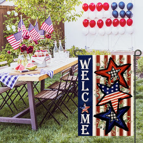 Decorhua Independence Day flag porch hanging demonstrates easy seasonal decoration