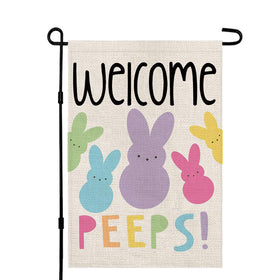 Decorhua Welcome Easter Garden Flag with bunny design for outdoor display and seasonal curb appeal