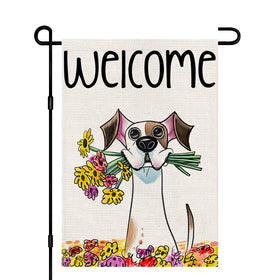 Decorhua welcome spring flag front view, double-sided and fade-resistant for porch visibility.