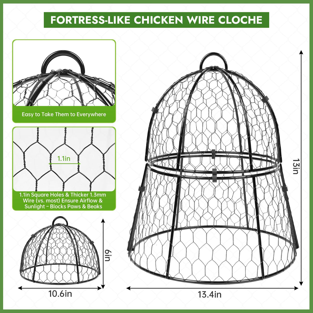 Decoroca 5-in-1 cloche system adapts for seedlings, walls, or shed setups.