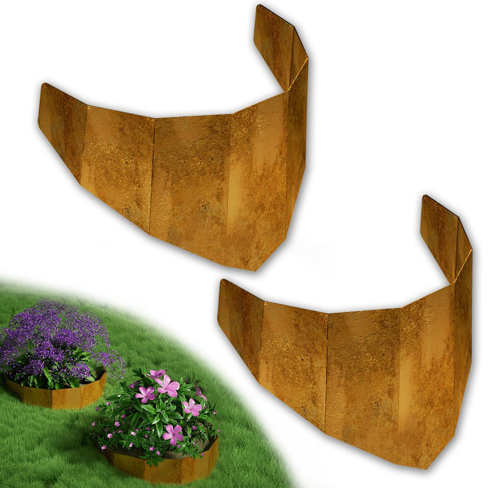 Decoroca Corten Steel Hillside Planter front view showing erosion control and rustic charm.