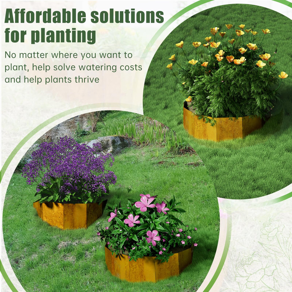 Decoroca Corten Steel Hillside Planter with vegetation demonstrates versatile garden on uneven ground.
