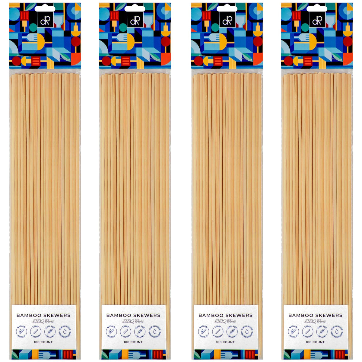DecorRack 12-inch bamboo skewers ideal for kebabs on the grill