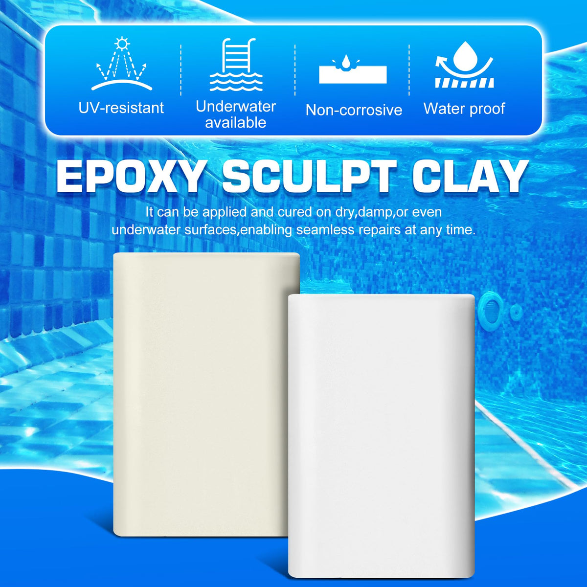 DecorRom epoxy putty being kneaded to reach a uniform 1 to 1 mix
