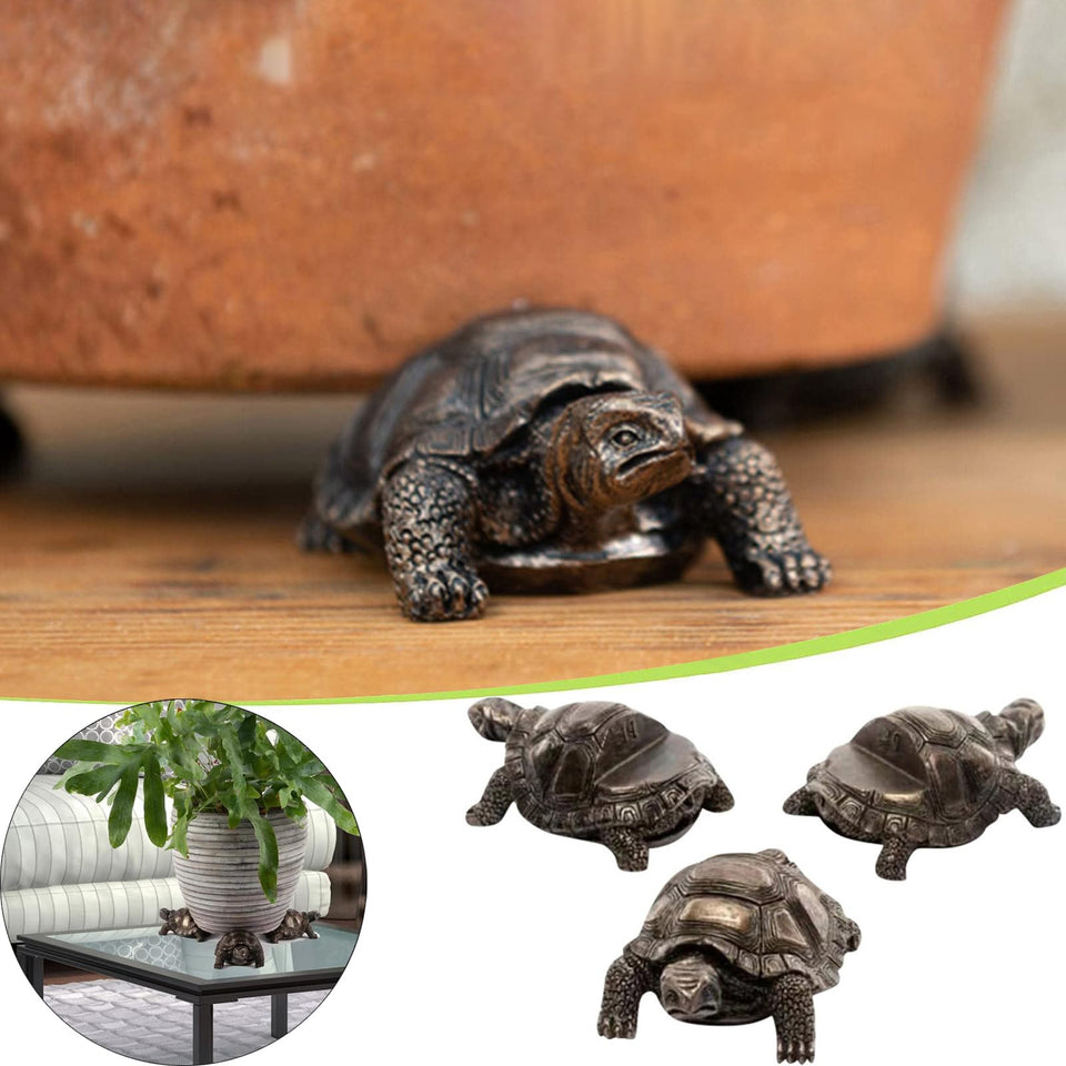 DecoVista tortoise resin pot feet elevate outdoor planters for stability.