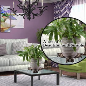 DecoVista tortoise resin pot feet function as a plant stand and riser.