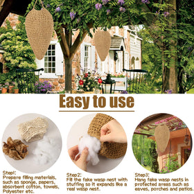 DECYOOL crochet wasp nest decoy garden setup protects yard spaces from hornets