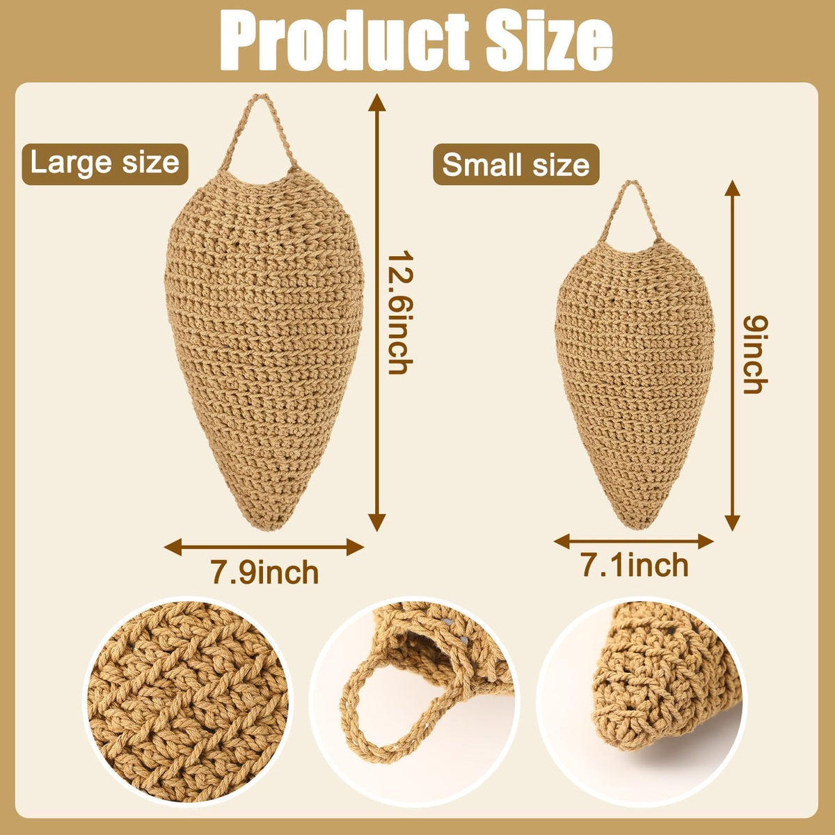 DECYOOL crochet wasp nest decoy hanging on deck provides outdoor deterrence
