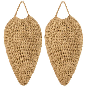 DECYOOL crochet wasp nest decoy under eaves deters wasps by mimicking a real nest