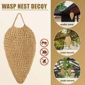 DECYOOL crochet wasp nest decoy weatherproof materials withstand rain and sun