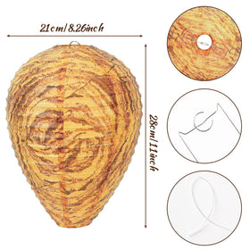 DECYOOL orange nest among tree branches provides discreet outdoor deterrence.