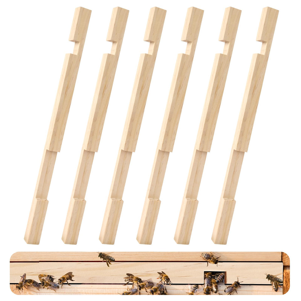 DECYOOL beehive entrance reducer six-pack shown for easy replacements