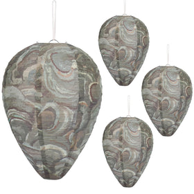 DECYOL 4-pack dark green wasp nest decoy, 8.5in diameter and 11in tall for outdoor deterrence