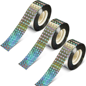 DECYOOL bird scare tape roll showing 262 ft length for yard protection