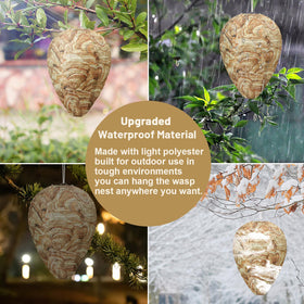 Easy-hang DECYOOL wasp nest decoy in brown ready to install