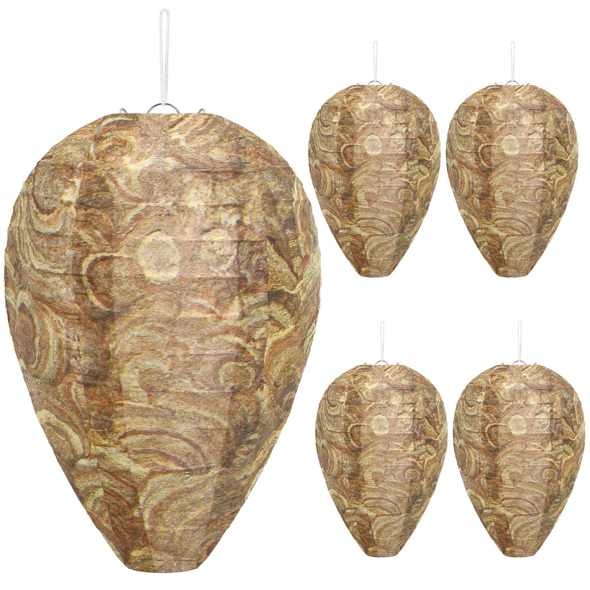 DECYOOL mini size wasp nest decoy hanging in yard deters nesting near outdoor spaces