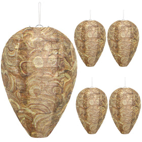 DECYOOL mini size wasp nest decoy hanging in yard deters nesting near outdoor spaces