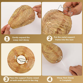 DECYOOL mini wasp nest decoy sized 4x6 inches for subtle outdoor use.