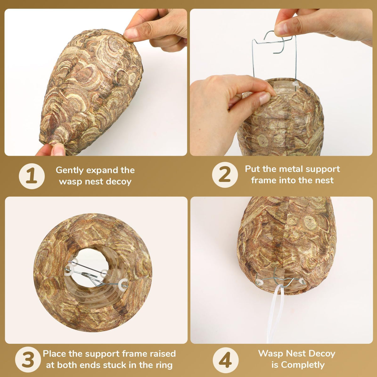 DECYOOL paper nest decoy assembly step detail for quick outdoor setup