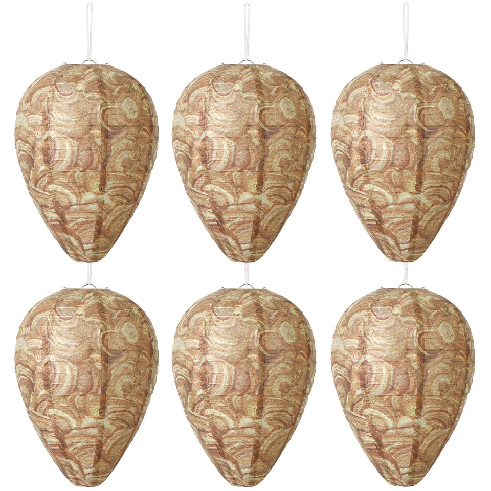 DECYOOL wasp nest decoy brown, 8.5-inch diameter deters wasps by simulating a rival hive.