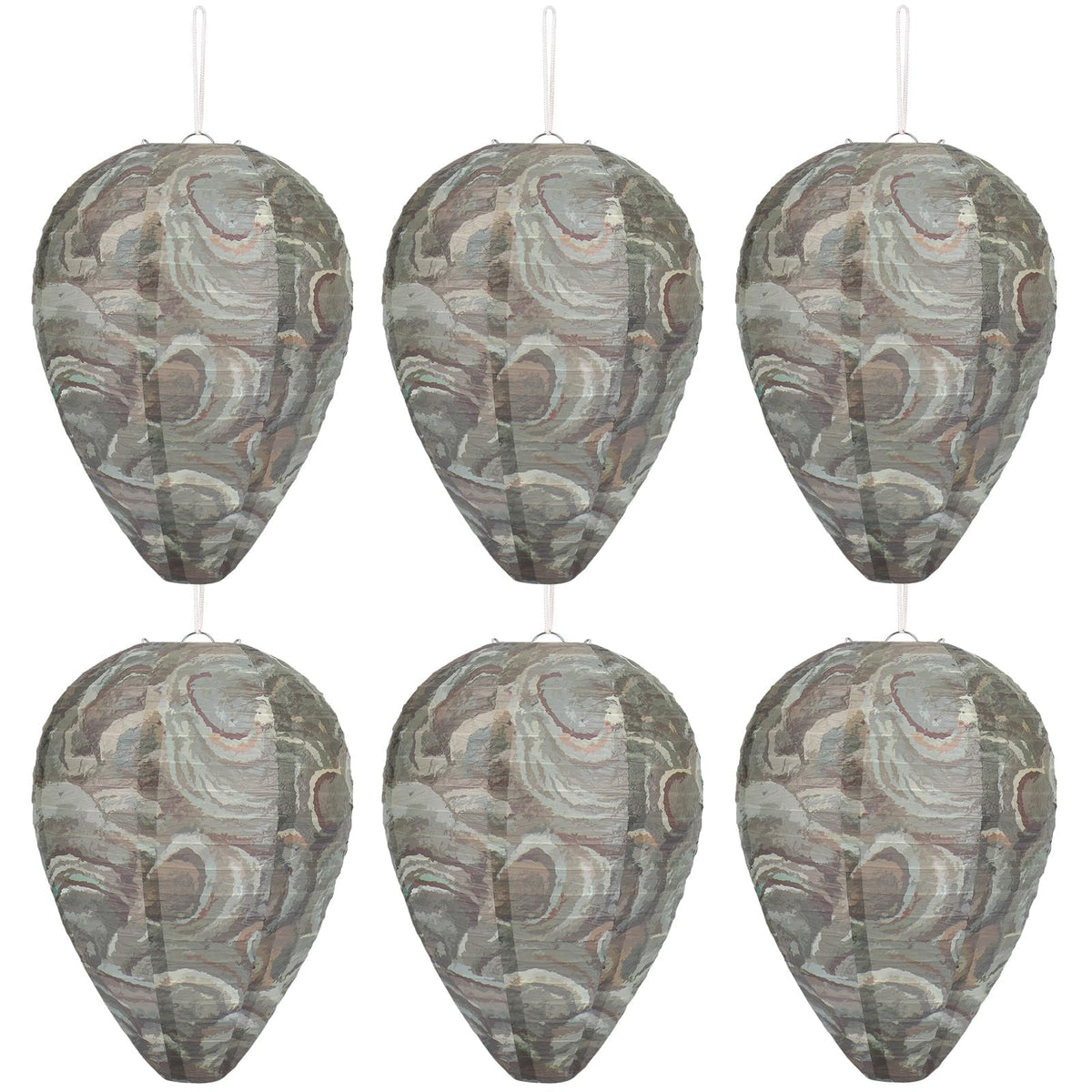 DECYOOL six-pack dark green wasp nest decoy deters wasps by mimicking a rival hive.