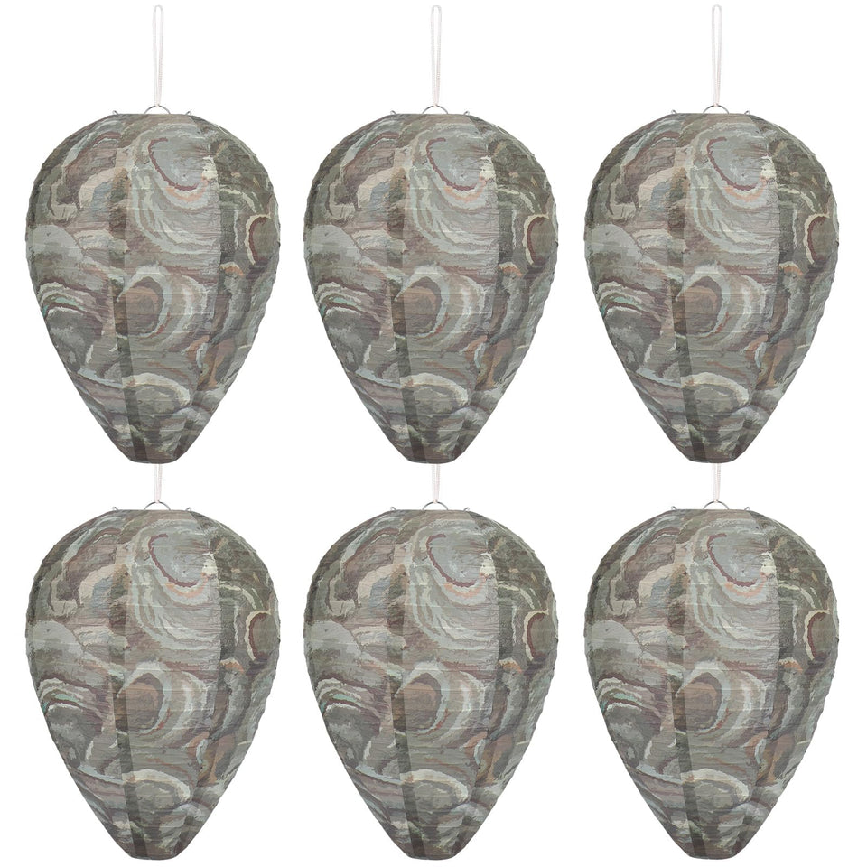 DECYOOL six-pack dark green wasp nest decoy deters wasps by mimicking a rival hive.