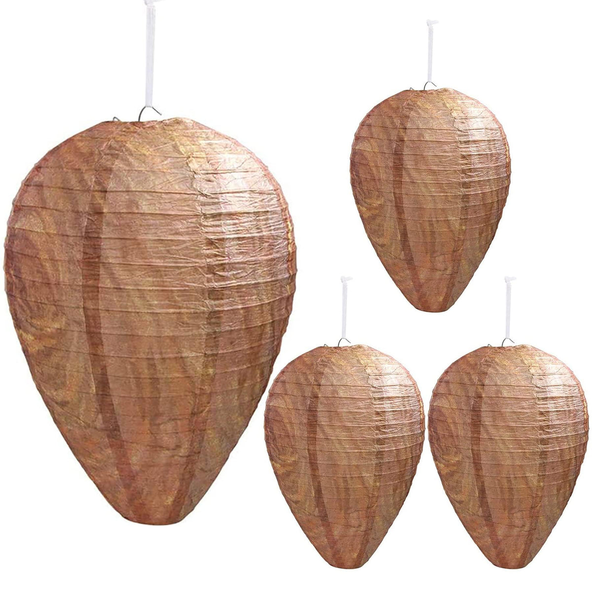 DECYOOL wasp nest decoy shows 8.5-inch diameter to deter wasps by mimicry