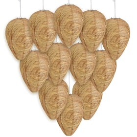Decyool wasp nest decoy, 8.5 inch diameter, deters wasps by mimicking a rival hive.