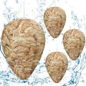 DECYOOL Wasp Nest Decoy Brown 4-pack for outdoor deterrence and decoration.