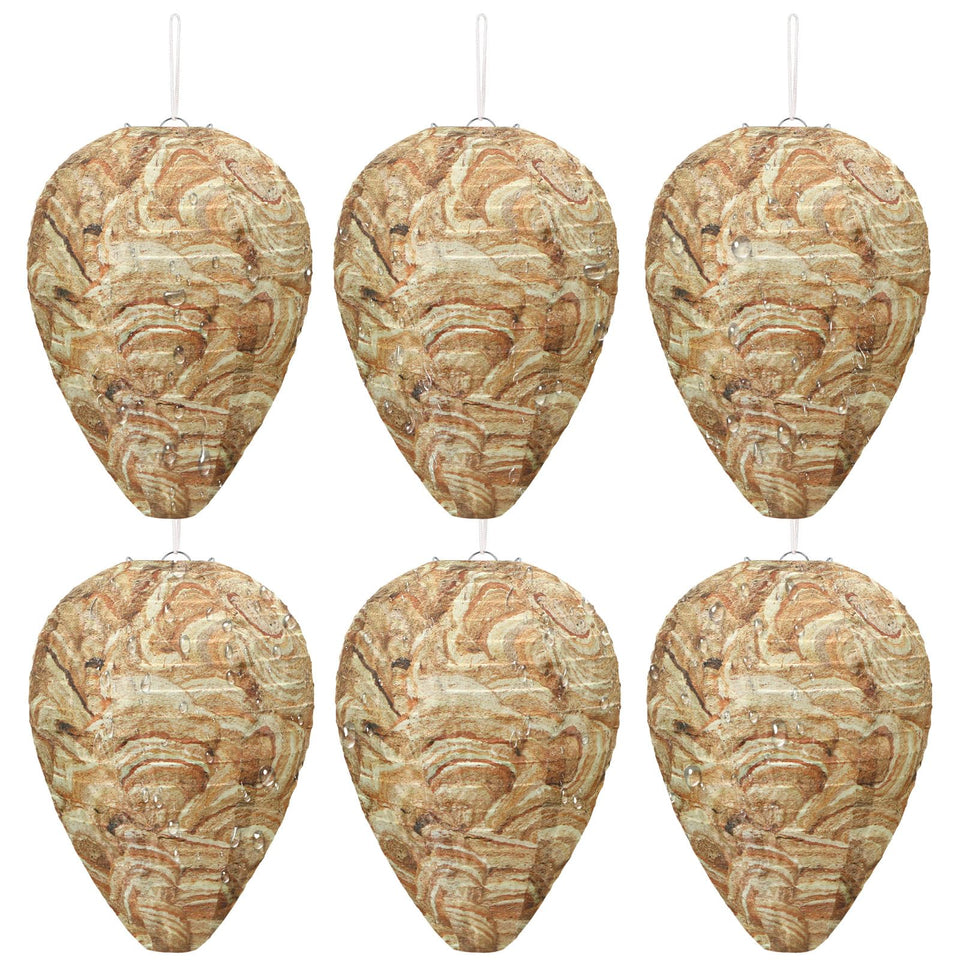 DECYOOL wasp nest decoy brown six pack for outdoor deterrence in gardens