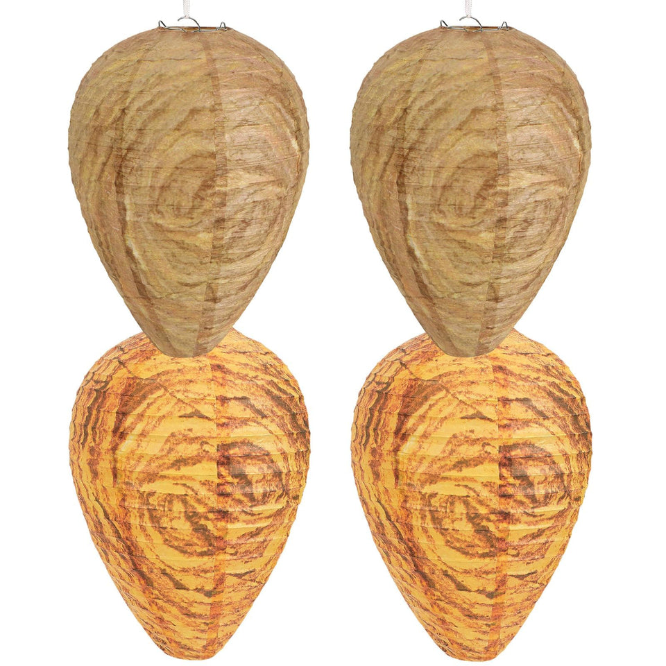 DECYOOL dark brown wasp nest decoy hanging to deter wasps outdoors