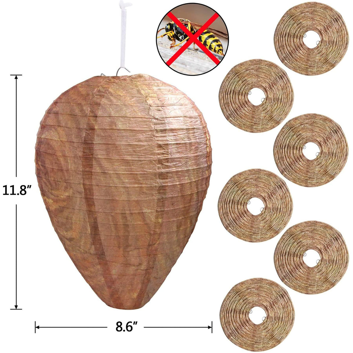 DECYOOL 8-pack display showing true-to-nature nest to deter hornets