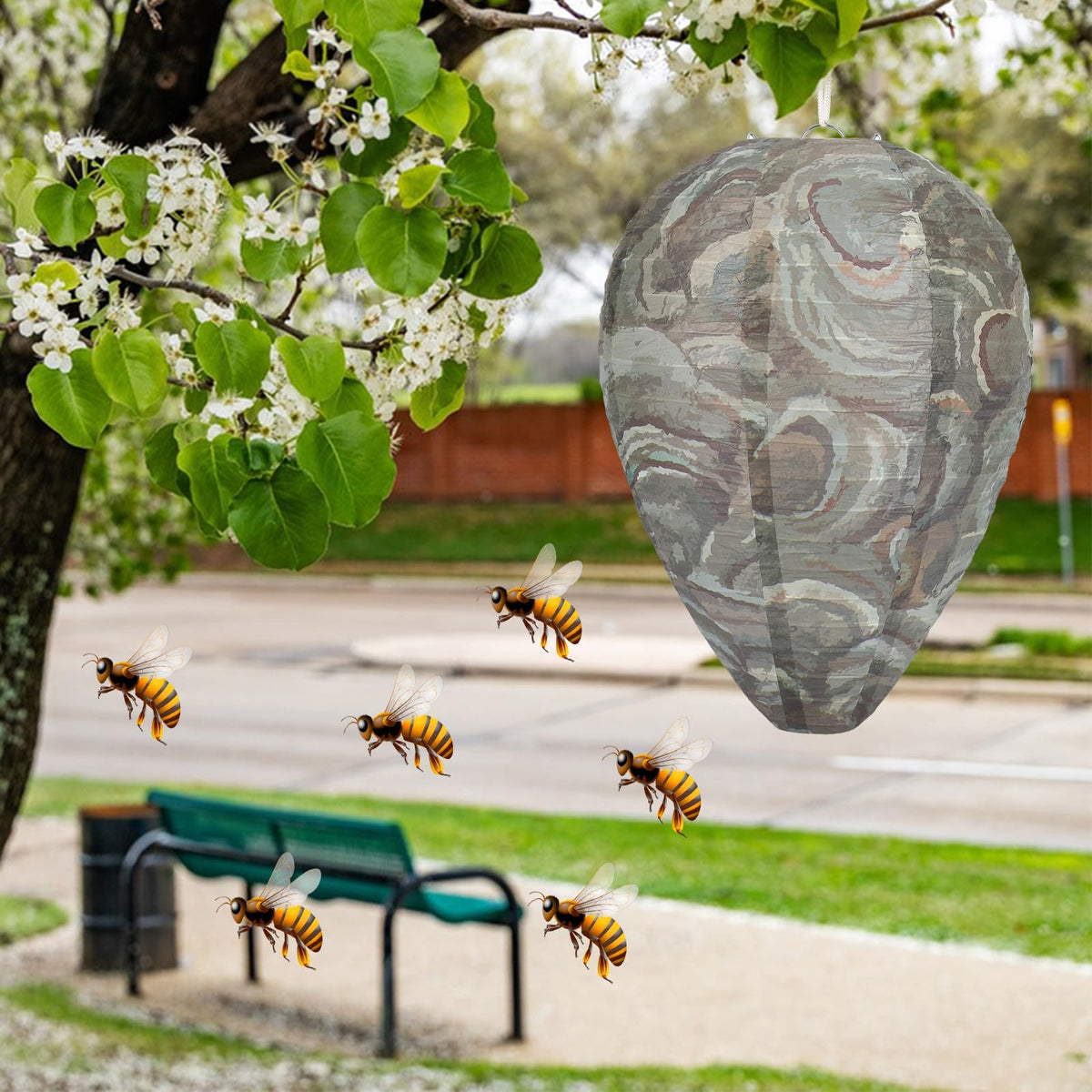 DECYOL nest decoy by water source to guide wasps away from pools