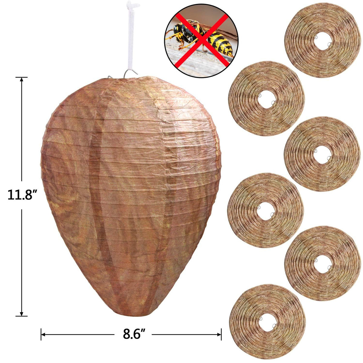 DECYOOL wasp nest decoy propped-open with 8x11 inch size
