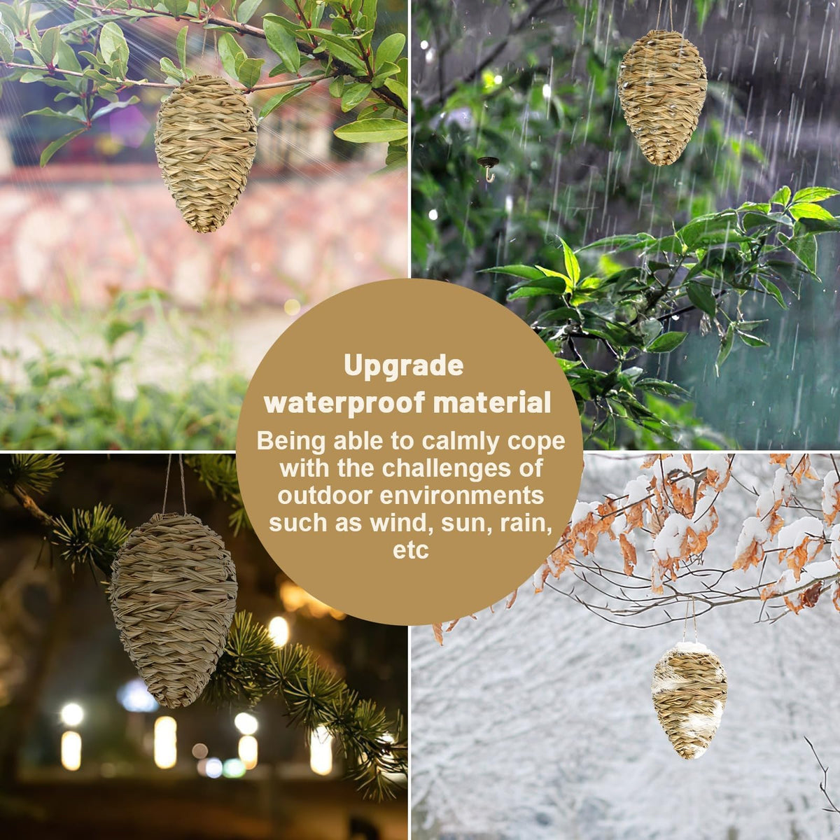 DECYOOL wasp nest decoy size 16cm x 10cm x 10cm for visibility.