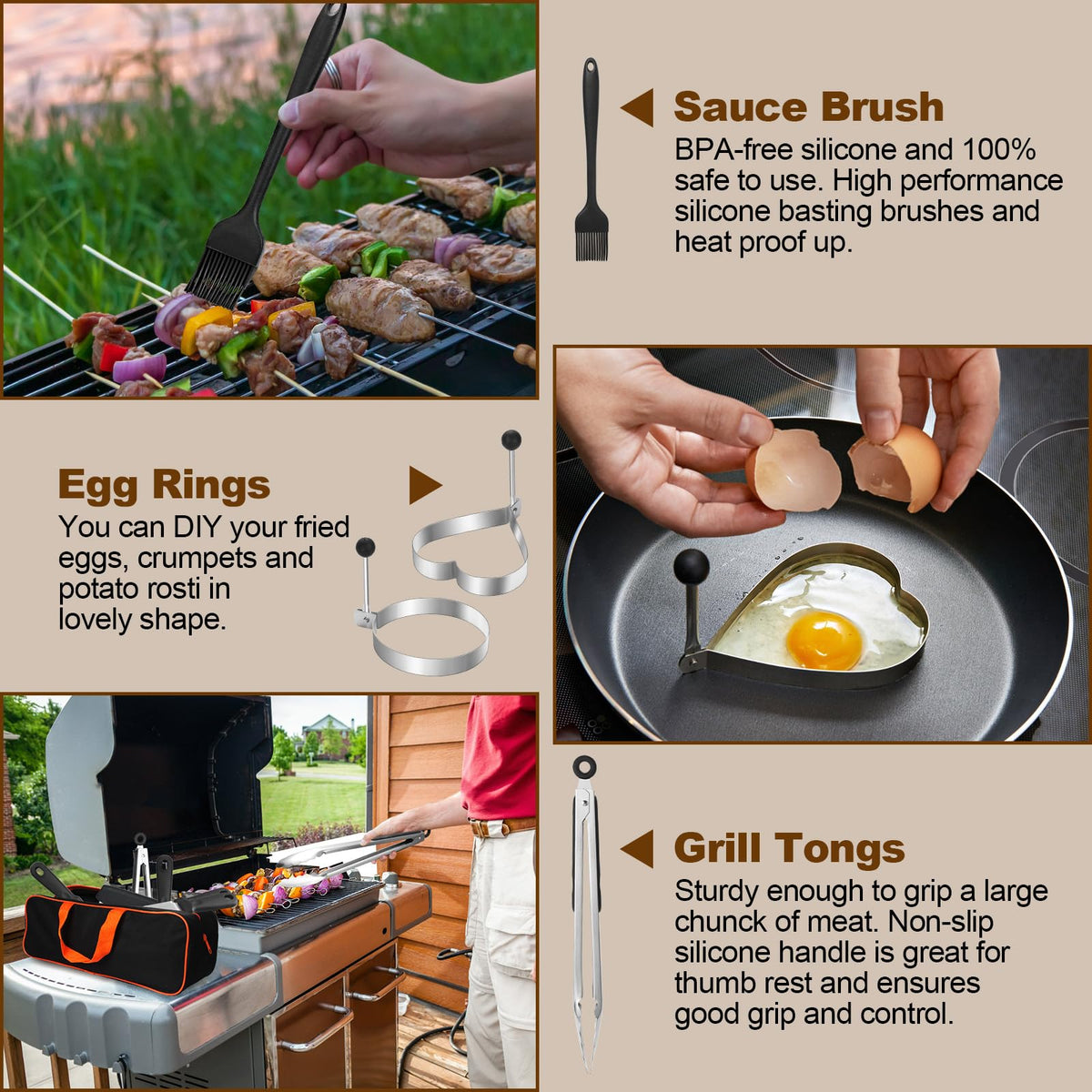 Deedro gift box barbecue tools set ideal for outdoor grilling gifts