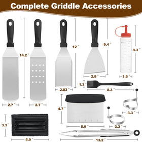 Deedro long griddle spatula for moving large portions quickly and cleanly