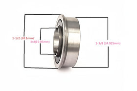 DEEG front-wheel bearing kit installed on a John Deere mower front wheel