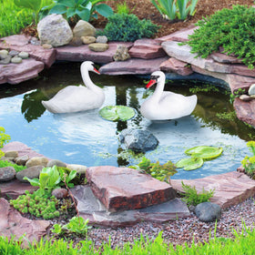 Deekin swan decoy pond-lake-garden decor enhances outdoor spaces.