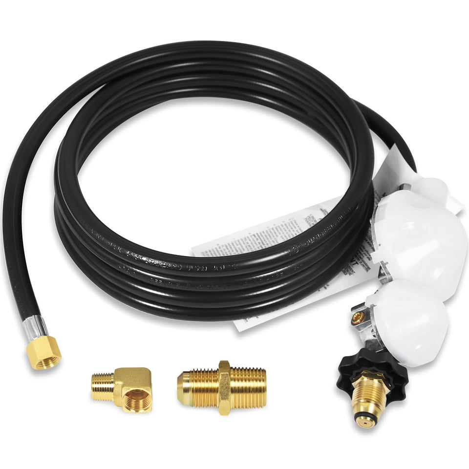 DEEKOOL F273684 propane hose regulator close-up for stable gas flow